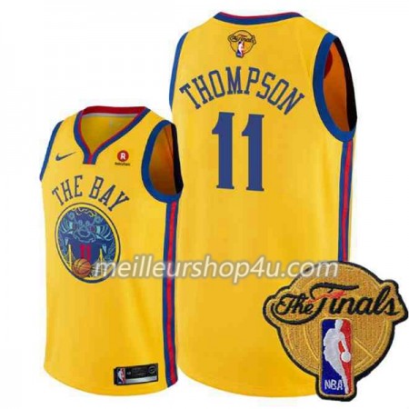 Maillot Basket Homme Golden State Warriors Klay Thompson 11 2018 NBA Finals Jaune Nike City Edition Swingman